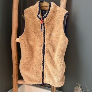 Vineyard Vines Kids Fleece Vest - Tan and Navy